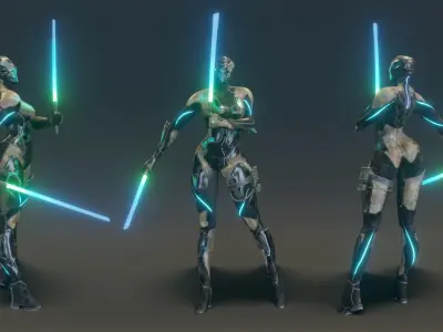 Futuristic Spy Low-poly 3D model