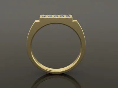 STEP BAR DIAMOND RING BAND NARROW MIX SIZE 3D print model