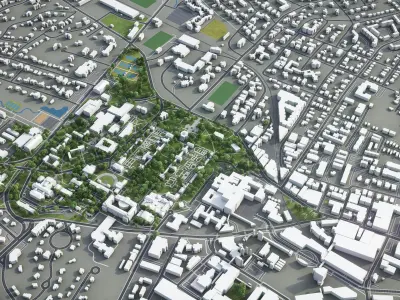 Charlottesville  Low-poly 3D model