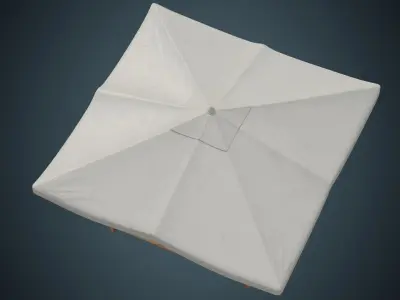 Patio Umbrella 1B Low-poly 3D model