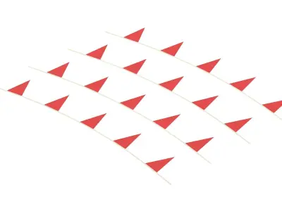 Athletics Flags On A Rope 3D model