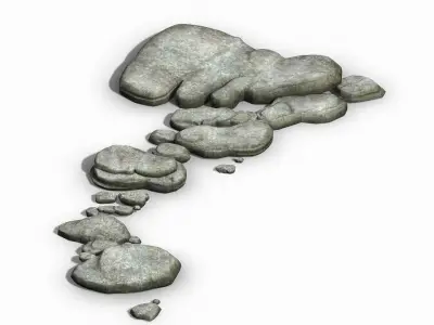 Koike town - river stone 01 3D model