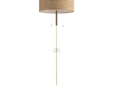 1950s Mid-Century Modern Brass Floor Lamp 3D model