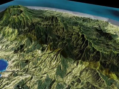 Saint Vincent island full 3d model terrain 3D model