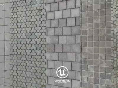 Outdoors Floor tiles vol 1 UE4 3D model