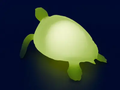 Indirect lighting of sea turtle 3D model