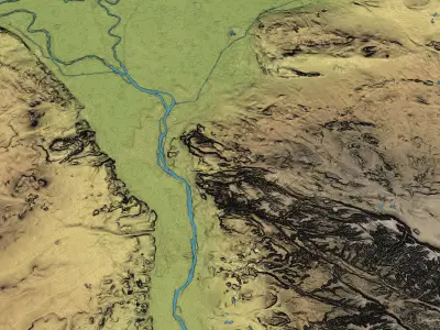 Cairo - Topography Terrain Low-poly 3D model