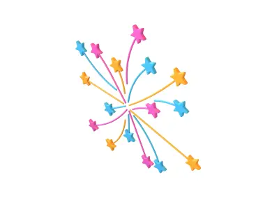 Fireworks Star Style Icon V1 003 Low-poly 3D model