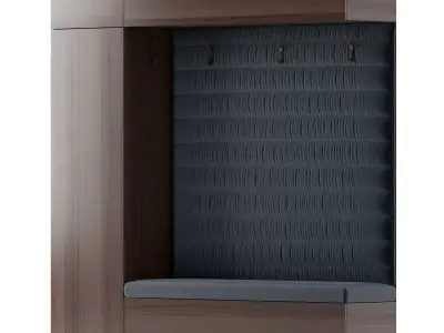 Hallway 7 storage unit with bench and coat hooks 3D model