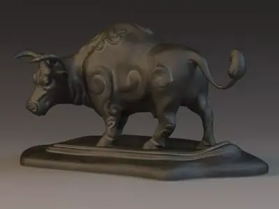 Wall Street Bull Bull Sculpture 3D model