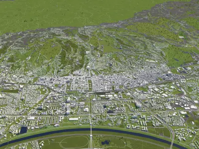 Zagreb Croatia 50x50km 3D model