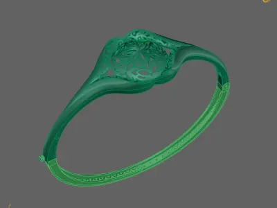Womens Bracelets Bangles 3DM STL OBJ With Details  3D print model