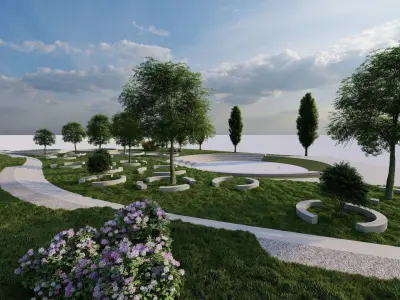 public park-Private Park Landscape 3D model