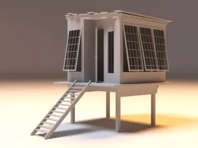 Cottage solar powered house Free 3D model