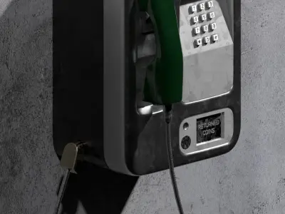 Payphone Model pay phone on wall Free 3D model