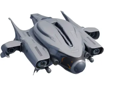 SilverComet Z7 High-Speed Sci-Fi Starship Low-poly 3D model