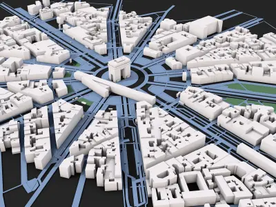 Paris City 3D model