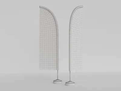 Marketing Flag Banner - Maya File - Blender File 3D model