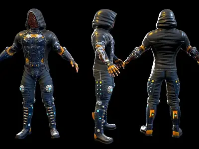 Sci-fi character 2 Low-poly 3D model