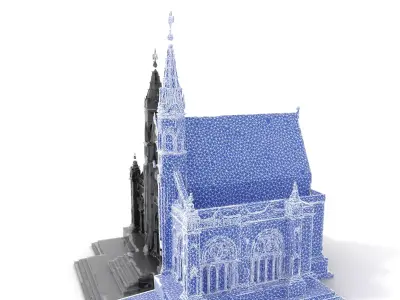 Gothic Stone Cathedral model pack Low-poly 3D model
