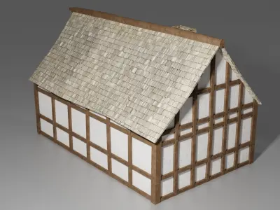 Medieval house Free low-poly 3D model