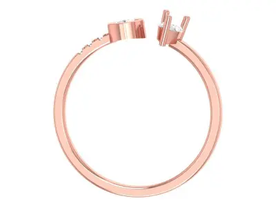 Solitaire Women Light Weight Pear Round Stone Band Ring 3D print model