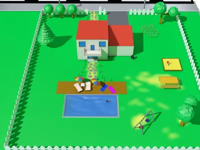 Cartoon House Low-poly 3D model