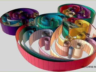 Paper Quilling Art Low-poly 3D model