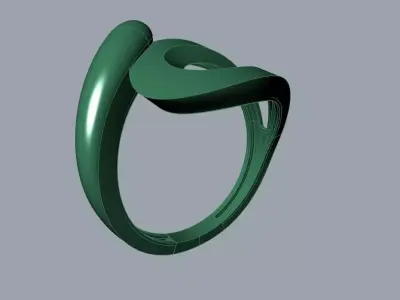 Modern Sculptural Adjustable Ring 3DM STL 3D print model buy