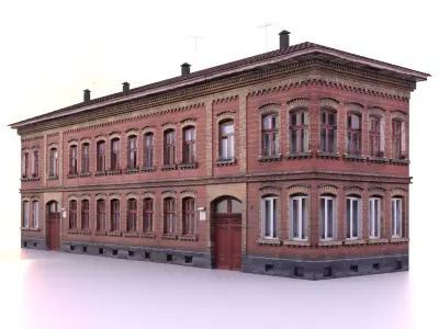 Classic building  Low-poly 3D model