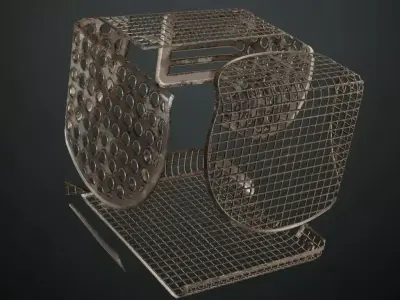 Rusty Metal Grill Transparent PBR Seamless Texture purchase