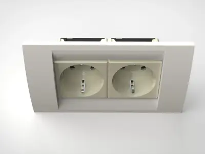 Double socket Low-poly 3D model