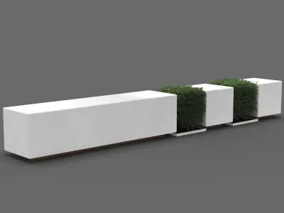 bench1102 planter bench 3D model