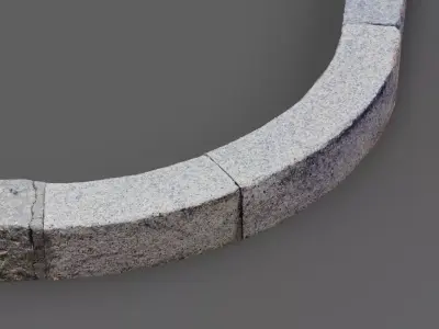 Street granite border raw scan 3D model