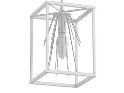 Gold Starburst Chandelier 3D model