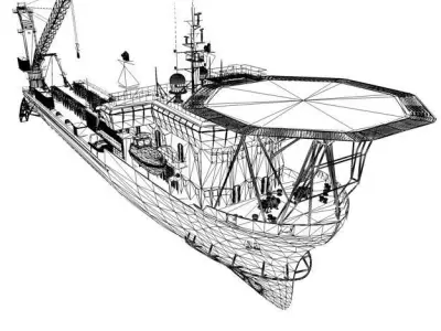 Pipe laying ship 3D model