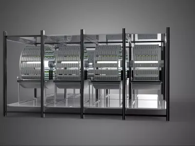 INDOOR ARRAY ROW SHELF RACK TRAY ROTARY HYDROPONIC PLANT FARM UP 3D model