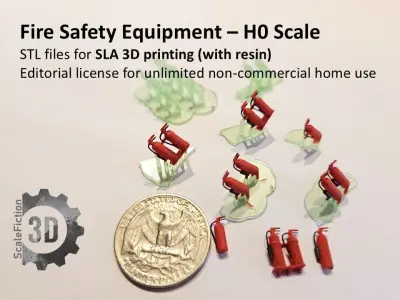 H0 Scale - Fire Safety Equipment 3D print model