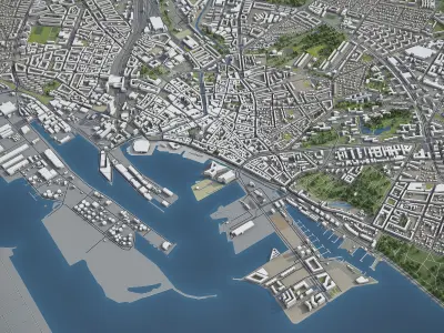 Aarhus Low-poly 3D model