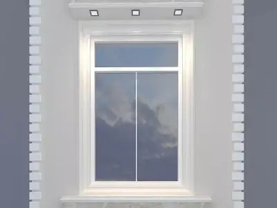 window wall with Low-poly 3D model