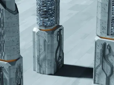 Futuristic Skyscraper 3D model buy
