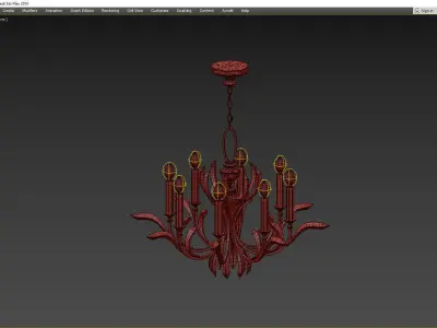 BEVELED ARCS 763 CHANDELIER Low-poly 3D model