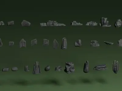 Rock Assets Low-poly 3D model