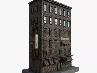 8-10 Old New york buildings Coffeeshop 1930 3D model