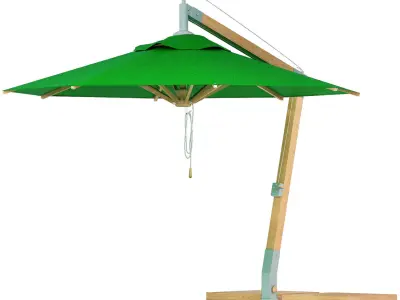 green levante bamboo umbrella from bambrella 3D model