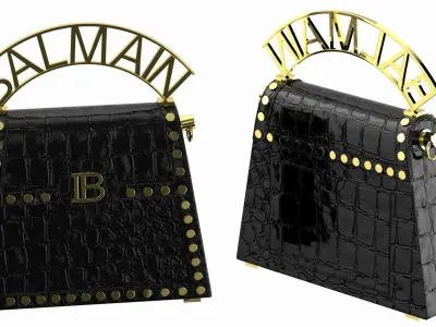 Balmain B Buzz Dynasty Small Bag Black Crocodile 3D model
