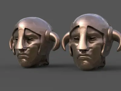 skeletor Asteroid rock sculpted head 3D model