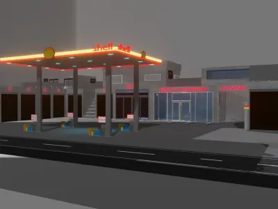 gas station  3D model