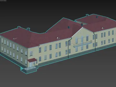Classic Two-Story Residential Building 3D model