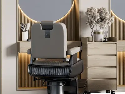 Beauty Salon Barber Shop 02 3D model